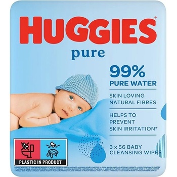 HUGGIES Vlhčené obrúsky Pure Triplo 3 x 56 ks