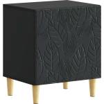 vidaXL Нощно шкафче Черно 43 x 34, 5 x 50 см Инженерна дървесина (895027)