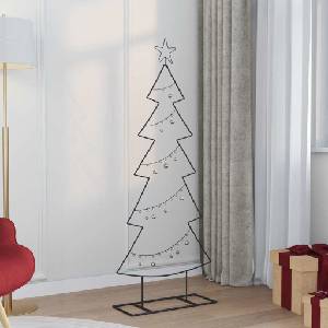 vidaXL Метално коледно дърво Черно 150 cm Стомана (42019189)
