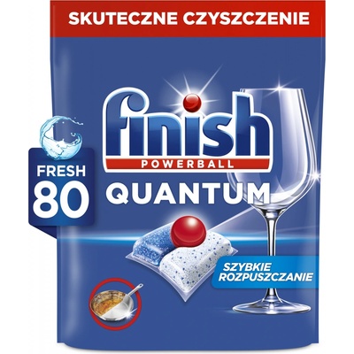Finish kapsle Quantum All-in-1 Fresh se solí a čisticím roztokem 80 ks