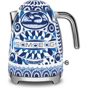 Smeg Термокана SMEG KLF03DGBEU с дизайн на Dolce & Gabbana, 50s Style, 1.7L, син/бял (KLF03DGBEU) Електрически кани