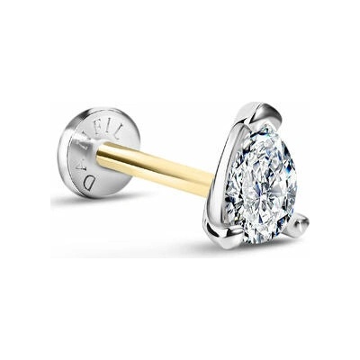 DF Labreta Piercingové náušnice 6343 z bieleho zlata, s laboratórnym diamantom