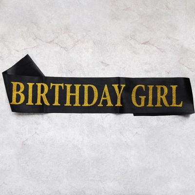 Poháry.com® Narozeninová šerpa Birthday Girl - černá – Zboží Dáma