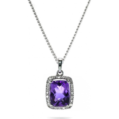 Blink-Blink Zlatý diamantový prívesok s Ametystom 4222BAG