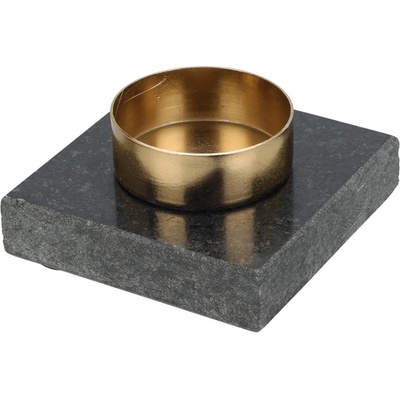 Home Styling Collection Svícen na tealight, žulový tácek, 7 cm šedá