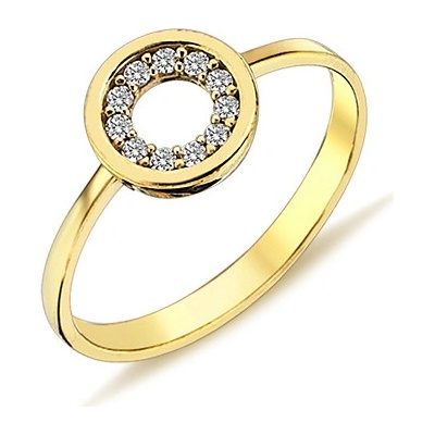 Lillian Vassago Zlatý prsten s motivem kruhu se zirkony LLV98 GR060Y