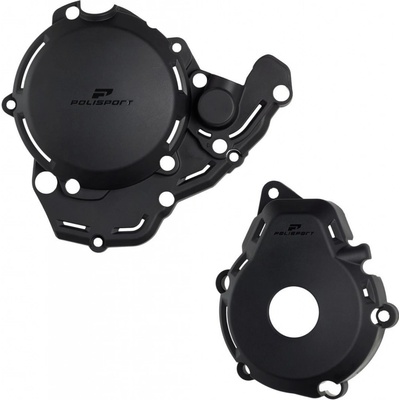 POLISPORT sada krytu alternátoru a spojky vodní pumpy KTM EXC-F 250/350 24-26, HUSQVARNA FE 250/350 24-26, GAS GAS EC-F 250/350 24-26 barva černá