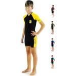 CRESSI Shorty 2mm children's wetsuit - children's swimming suit with UV, cold protection, jellyfish protection - girls & boys swimming suit - black/yellow - 3/4 years - XDG003203 (XDG003203)