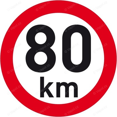Samolepka reflexní rychlost 80 km, průměr 200 mm
