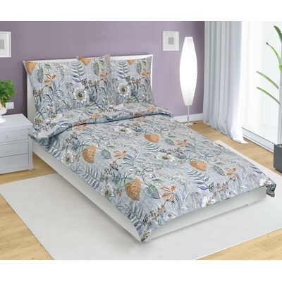 Bellatex krep obliečky Lístie fialová 140x200 70x90