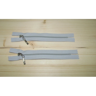 Kostenný zips šedá svetlá 3mm nedeliteľný 14cm