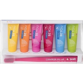 Curaprox Be You Gentle Everyday Whitening Toothpaste Combipack : zubní pasta Be You Grapefruit Bergamot 10 ml + zubní pasta Be You Peach Apricot 10 ml + zubní pasta Be You Watermelon 10 ml + zubní pas