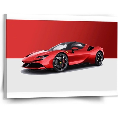 Sablio Obraz Ferrari na červeno-bielej - 150x110 cm