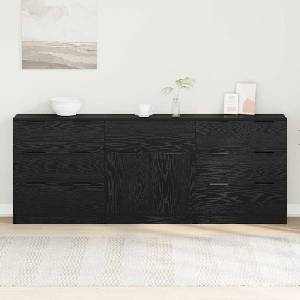 vidaXL Служебен шкаф 3 бр. Черния дъб 181 x 30 x 70 см (3332521)