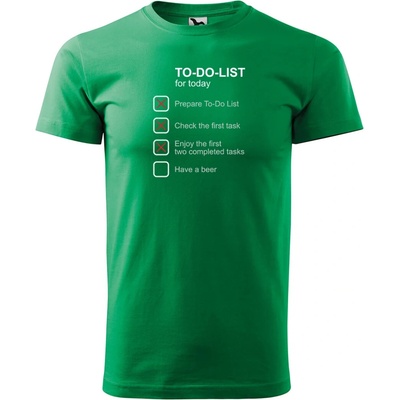 Sablio tričko s potlačou TO-DO-LIST for today zelené