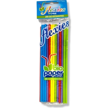 Flexies сламки, Био Хартиени, 5, 0мм х 220мм, 25 броя