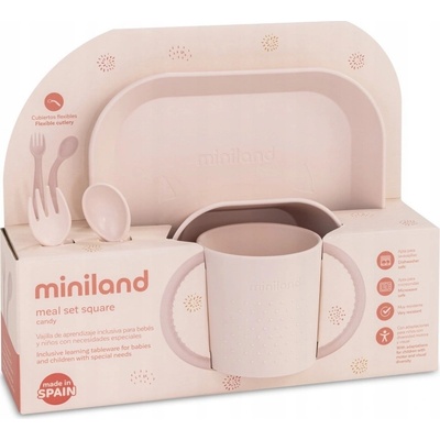 Miniland Jedálenská sada štvorcová Candy 5 dielna