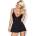 Obsessive 810-BAB Babydoll & Thong Black S/M