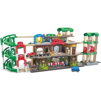 Hape Мултиетажен Градски Железопътен Комплект, Hape