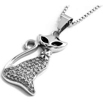 Steel Jewelry Náhrdelník kočka bílá z chirurgické oceli NH151209 – Sleviste.cz