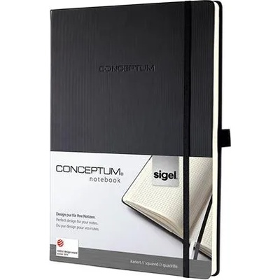 Sigel Тефтер, ексклузивен, A4, кариран, 97 страници, твърда корица, SIGEL "Conceptum", черен CO111 (CO111)