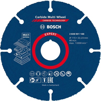 BOSCH Řezné kotouče EXPERT Carbide Multi Wheel 115 mm, 22,23 mm 2608901188
