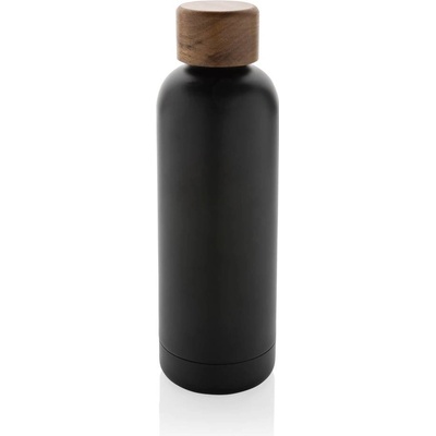 Wood z RCS Termo fľaša recyklovanej nerezovej ocele čierna 500 ml