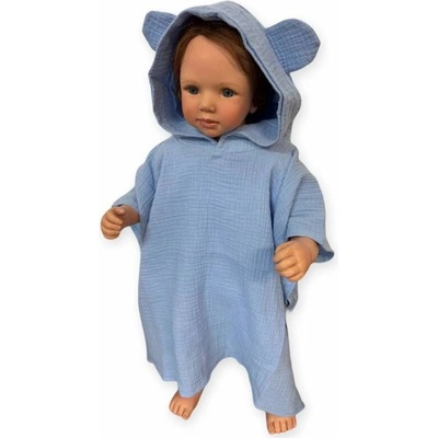 Dětské mušelínové pončo modrá