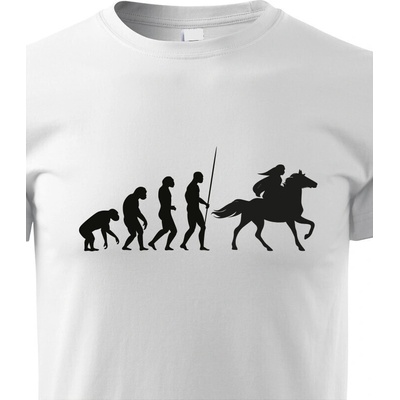 dětské tričko Evoluce jezdkyně bílá