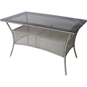 Bogdan Furniture Am Ратанова маса 45-2-1 130/75/75h сива