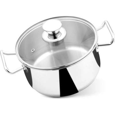 MagicHome Kastról Chloe hrniec 16 cm 1,5 l so sklenenou pokrievkou nerez