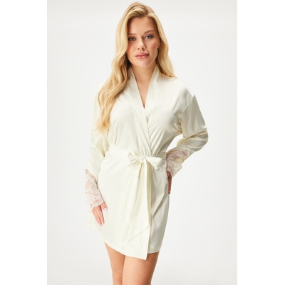 Dorina Сватбен сатенен халат Lyra къс (FXKI0005LA182_zup)