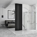Rea Полукръгла душ кабина Rea Look с две плъзгащи се врати 80x80 гланцов хром (5902557380435+5902557380466)
