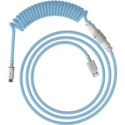 HyperX Кабел за клавиатура HyperX Coiled Cable USB-C Light Blue-White (6J680AA)