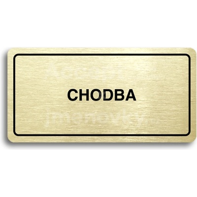 ACCEPT Piktogram CHODBA - zlatá tabulka - černý tisk