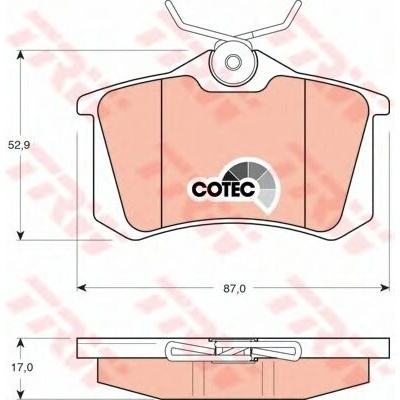 Brzdové destičky TRW GDB1330 Cotec, sada zadní