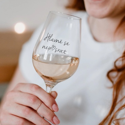 Bella Rose Sklenice na víno Hlavně se nep♥srat CZ čirá barva sklo 350 ml – Zboží Dáma