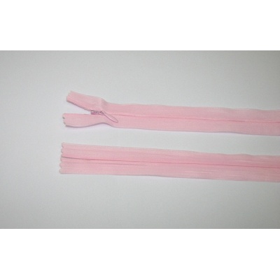 Zips krytý 3mm ružová nedeliteľný 18cm dederon