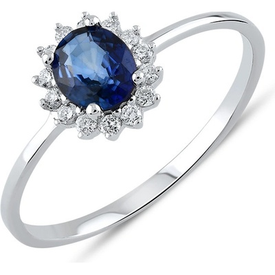 Lillian Vassago Prsten v bílém zlatě se safírem a diamanty LLV59 DR003WS