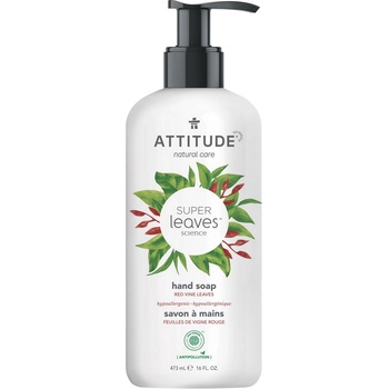 ATTITUDE Течен Сапун за Ръце Liquid Hand Soap, Червени Лозници и Пъпек, Super leaves, ATTITUDE