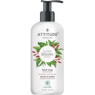 ATTITUDE Течен Сапун за Ръце Liquid Hand Soap, Червени Лозници и Пъпек, Super leaves, ATTITUDE