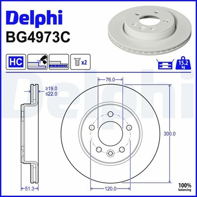 Brzdový kotúč DELPHI BG4973C