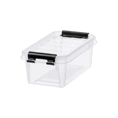 SMARTSTORE Пластмасова кутия за съхранение, 0, 3 литра, с черни дръжки, SMARTSTORE "Classic 0.5", прозрачна 3452070 (3452070)