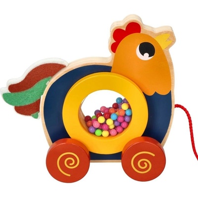 Adam Toys edukační tahací Kouhout s barevnýma kuličkama