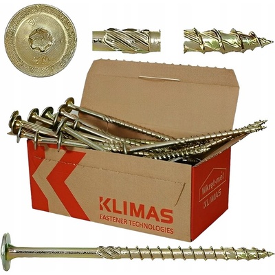 Tesárske skrutky 8x240 mm 50 ks do dreva tanierové TORX Klimas WKCP