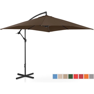 UNIPRODO Градински чадър - Кафяв - квадратен - 250 х 250 см - накланящ се (uni_umbrella_sq250br_n)