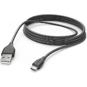 Hama Кабел за зареждане, USB-A - Micro-USB, 3 m, черен (HAMA-201588) - cybertrade