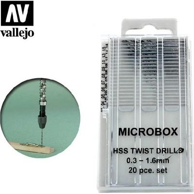 mikro Vallejo T01001 Sada 20ti vrtáčků 0.3-1.6mm