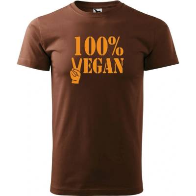 Dobrý Triko pánské tričko 100% vegan oranžový potisk Čokoládová