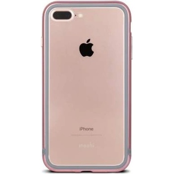Moshi Luxe Bumper Case - метален бъмпер и покритие за задната част за iPhone 8 Plus, iPhone 7 Plus (розово злато)